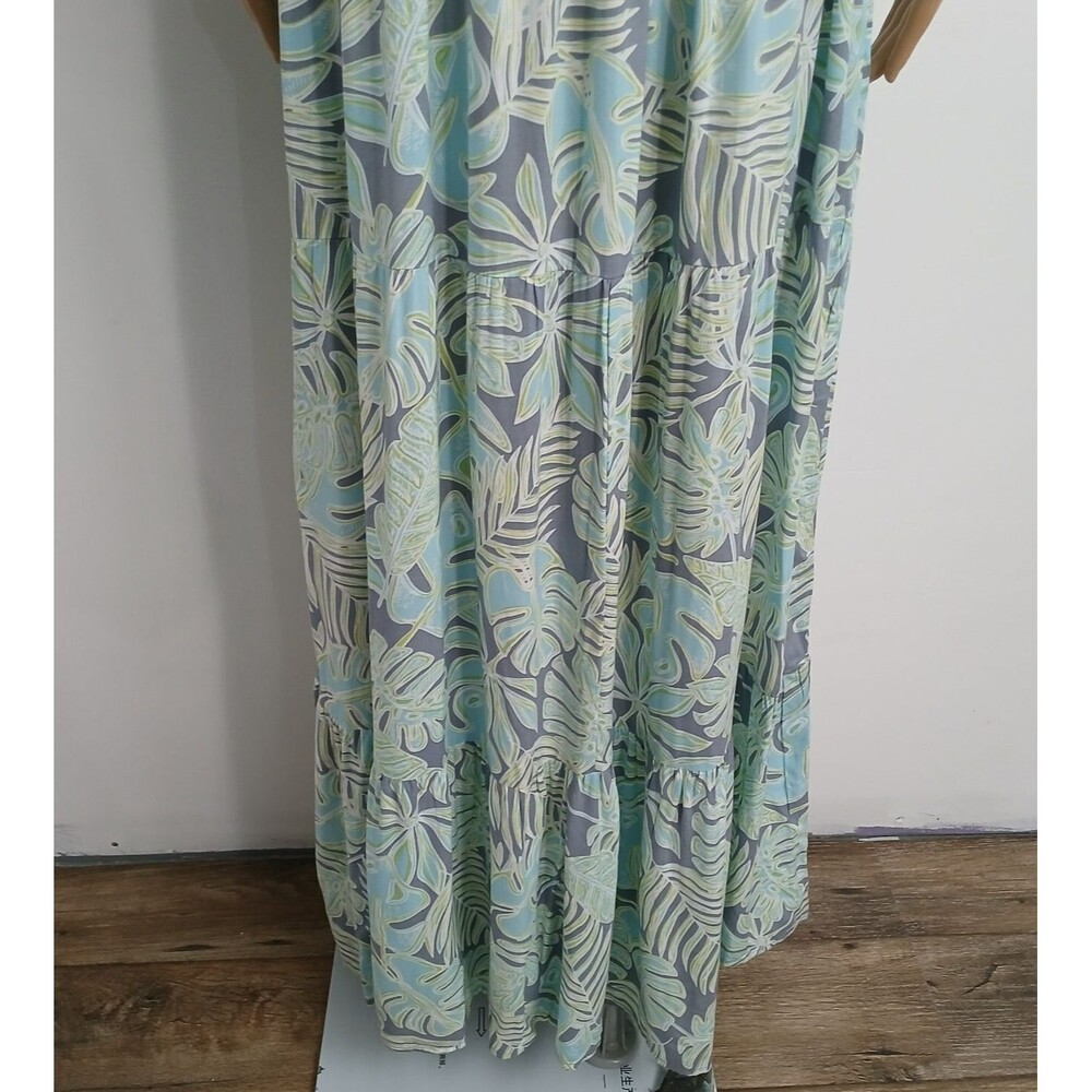 NWT Floral Maxi Dress Tube Smock Top Open Sides Beachy Boho Women's Size Large - Picture 9 of 13